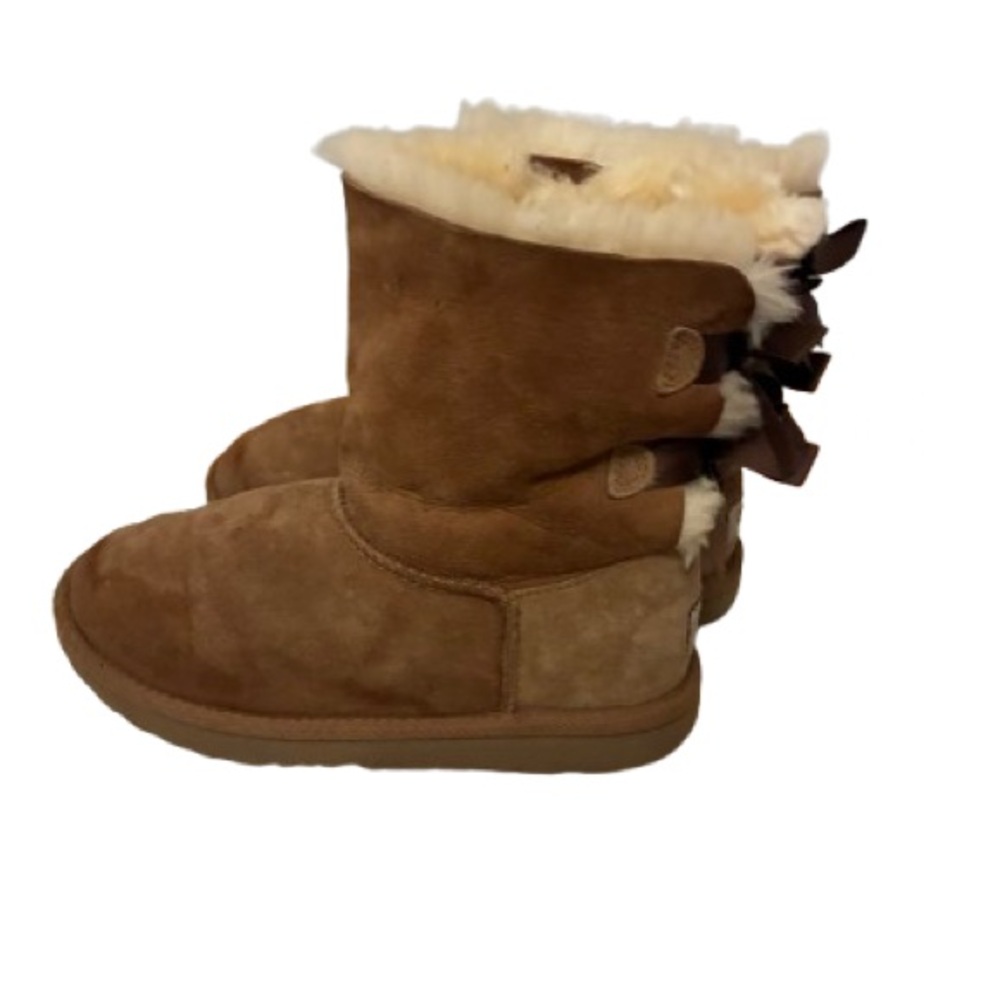 UGG Brown Ankle Boots with Cream Fur